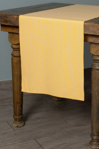 Specialty Gold Gingham Mini Check table runner